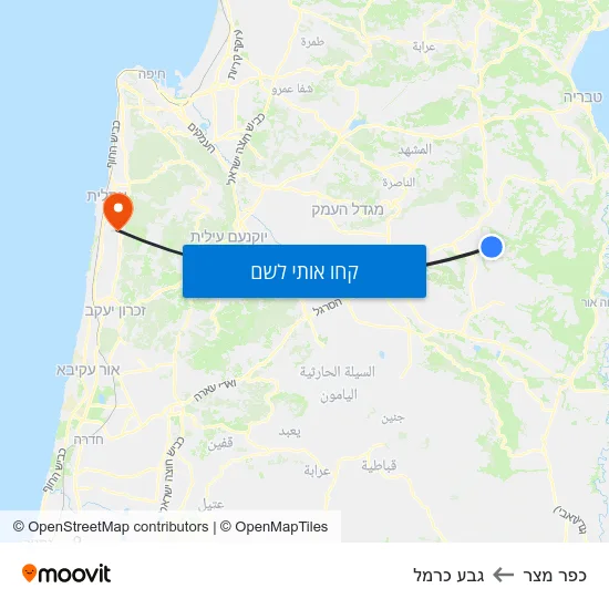 מפת כפר מצר לגבע כרמל