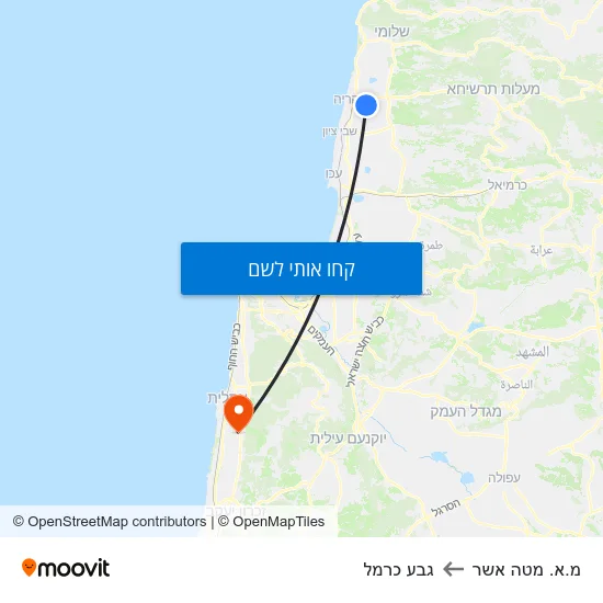 מפת מ.א. מטה אשר לגבע כרמל