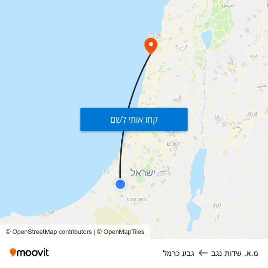 מפת מ.א. שדות נגב לגבע כרמל