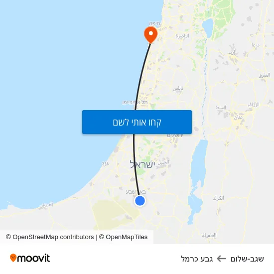 מפת שגב-שלום לגבע כרמל