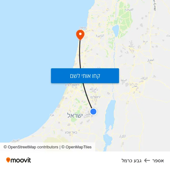 מפת אספר לגבע כרמל