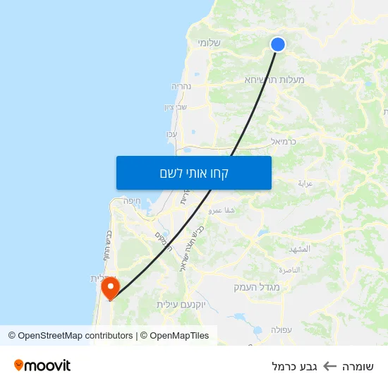 מפת שומרה לגבע כרמל