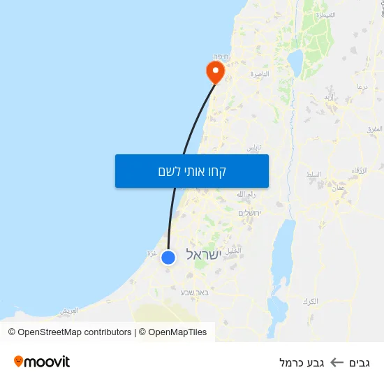 מפת גבים לגבע כרמל