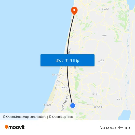 מפת גיזו לגבע כרמל