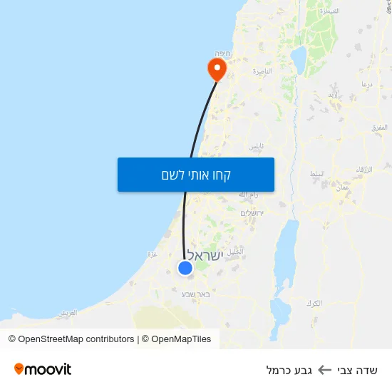 מפת שדה צבי לגבע כרמל