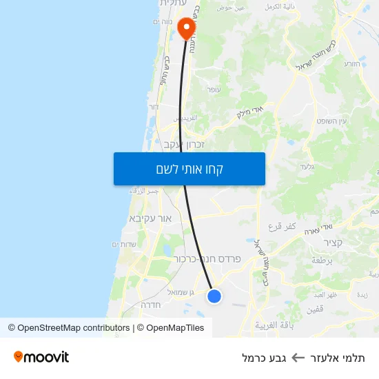 מפת תלמי אלעזר לגבע כרמל