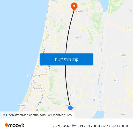 מפת תחנת רכבת קלה תחנה מרכזית לגבעת אלה