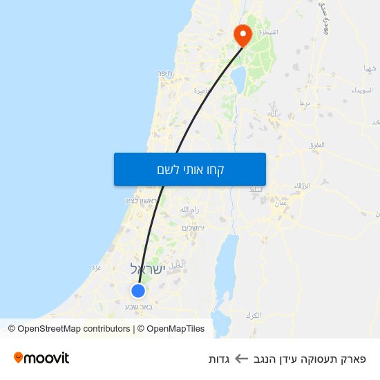 מפת פארק תעסוקה עידן הנגב לגדות