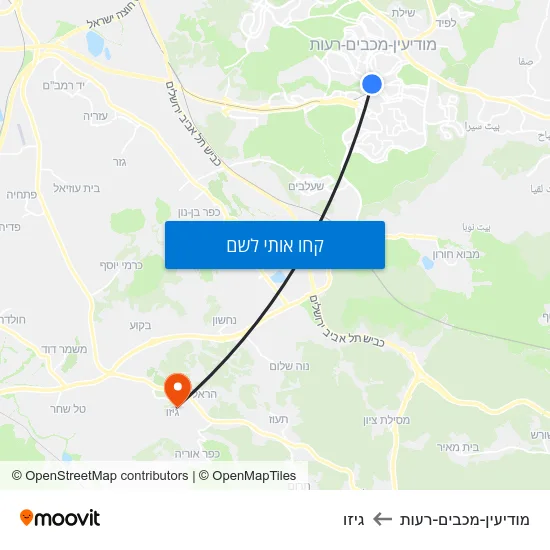 מפת מודיעין-מכבים-רעות לגיזו