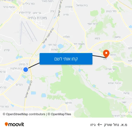 מפת מ.א. נחל שורק לגיזו