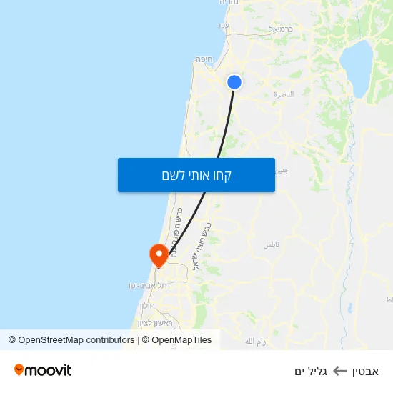 מפת אבטין לגליל ים