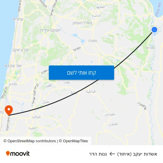 מפת אשדות יעקב (איחוד) לגנות הדר