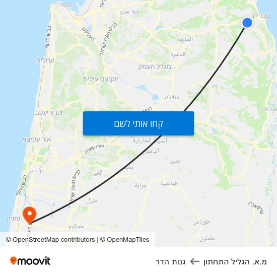 מפת מ.א. הגליל התחתון לגנות הדר