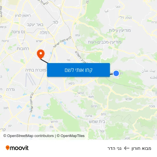 מפת מבוא חורון לגני הדר