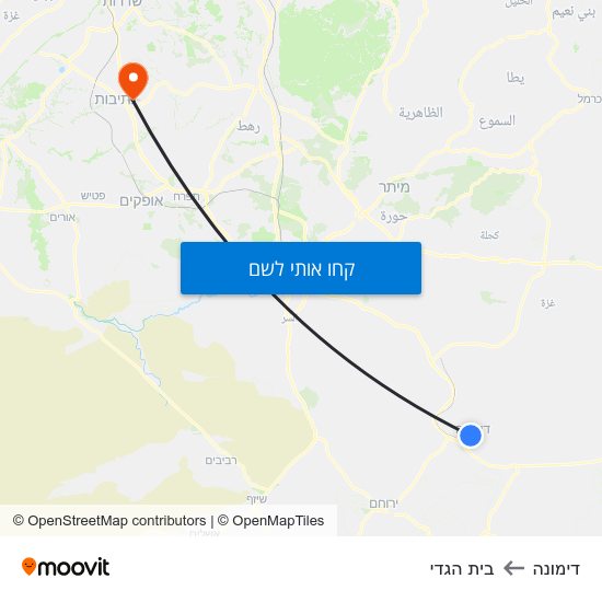 מפת דימונה לבית הגדי