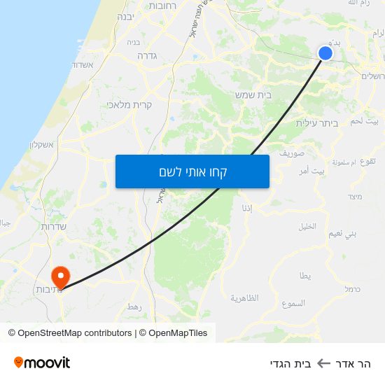 מפת הר אדר לבית הגדי