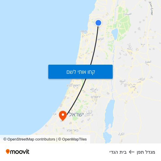 מפת מגדל תפן לבית הגדי