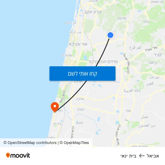 מפת אביאל לבית ינאי