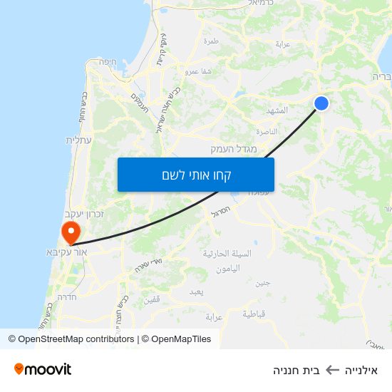 מפת אילנייה לבית חנניה