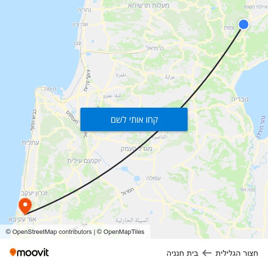 מפת חצור הגלילית לבית חנניה