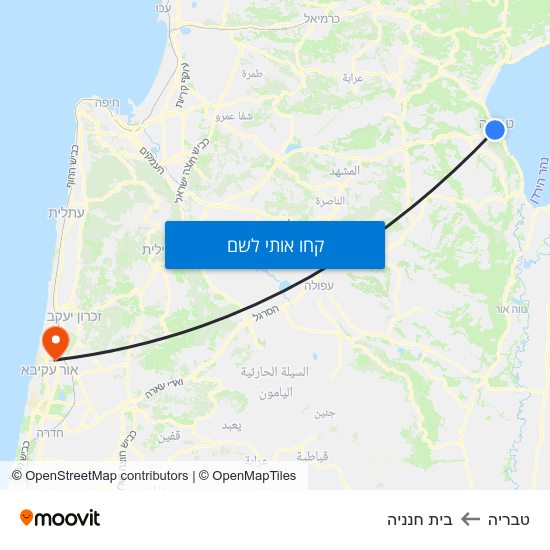 מפת טבריה לבית חנניה
