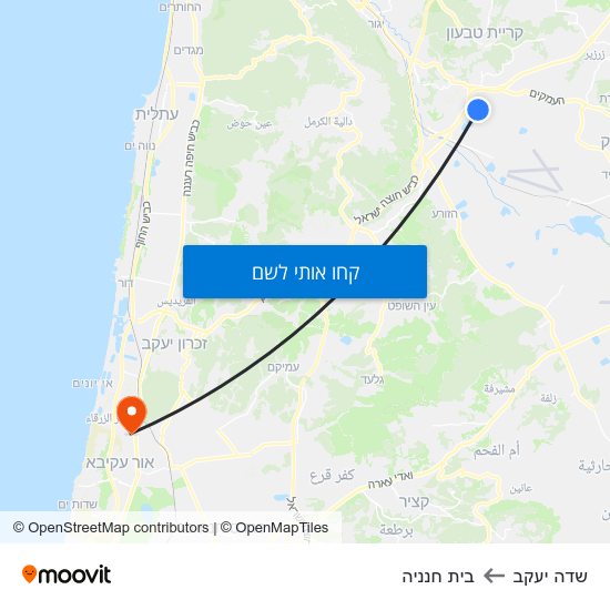 מפת שדה יעקב לבית חנניה