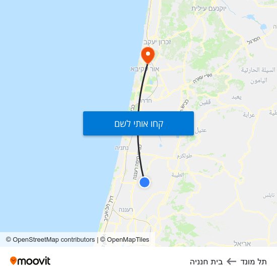 מפת תל מונד לבית חנניה