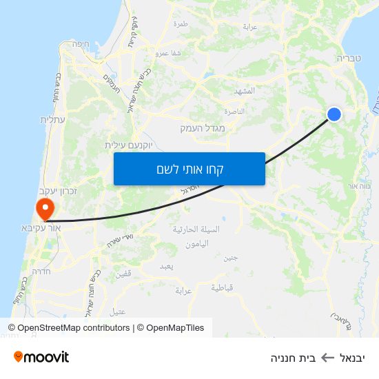מפת יבנאל לבית חנניה