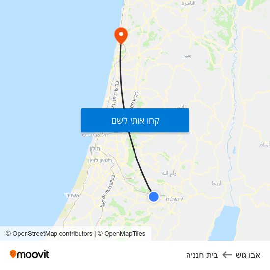 מפת אבו גוש לבית חנניה