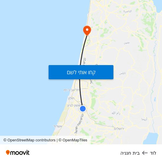 מפת לוד לבית חנניה