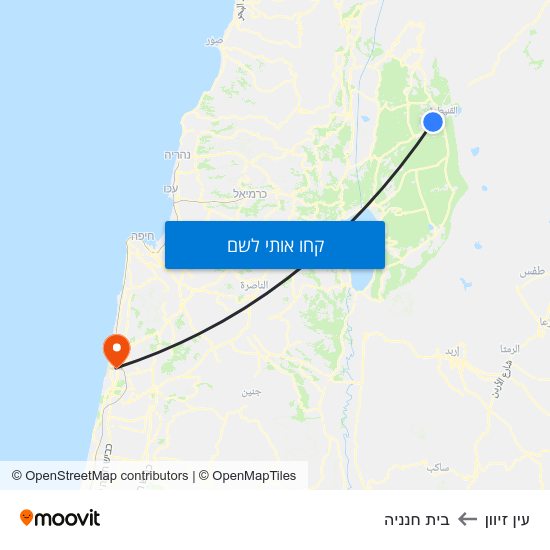 מפת עין זיוון לבית חנניה