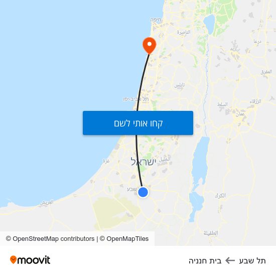 מפת תל שבע לבית חנניה