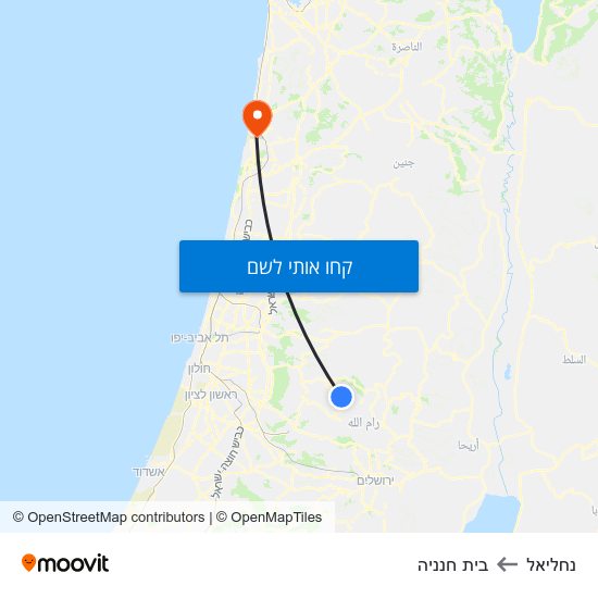 מפת נחליאל לבית חנניה