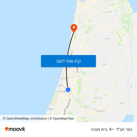 מפת כפר חב"ד לבית חנניה