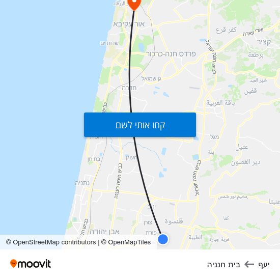 מפת יעף לבית חנניה