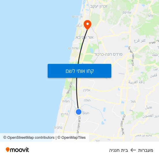 מפת מעברות לבית חנניה