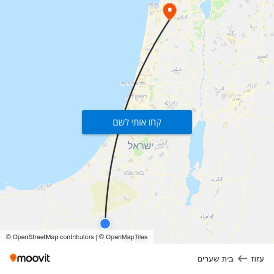 מפת עזוז לבית שערים