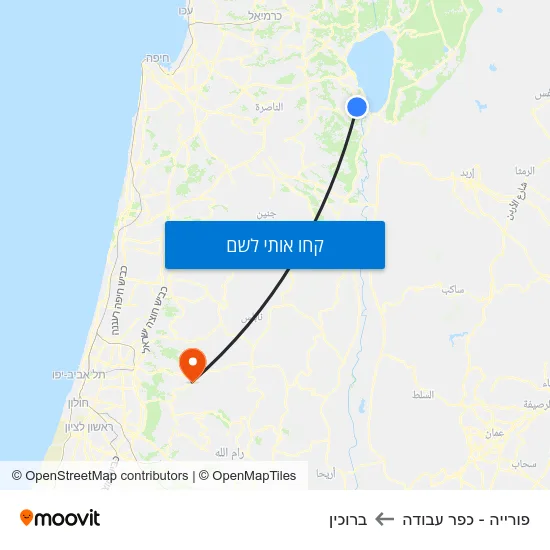 מפת פורייה - כפר עבודה לברוכין