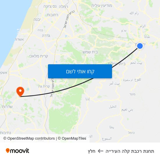 מפת תחנת רכבת קלה העירייה לחלץ