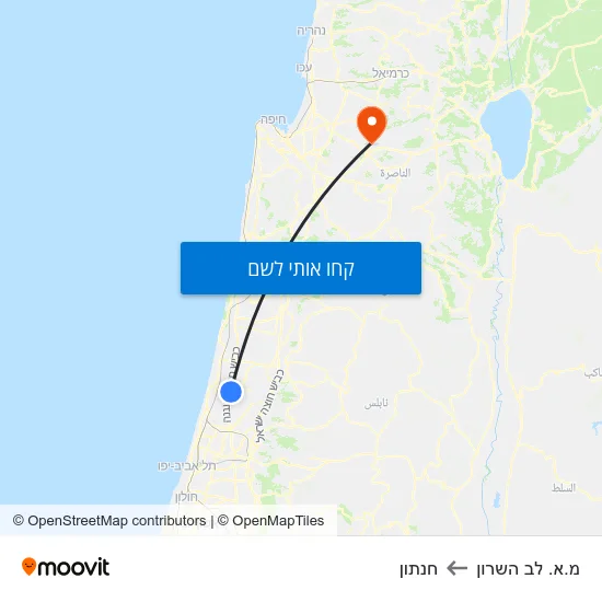 מפת מ.א. לב השרון לחנתון