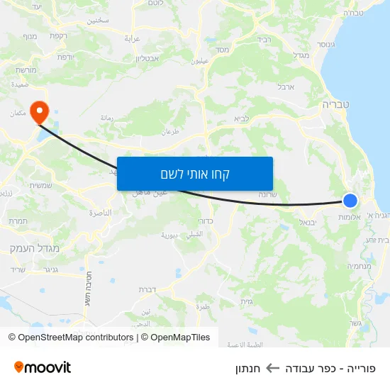 מפת פורייה - כפר עבודה לחנתון