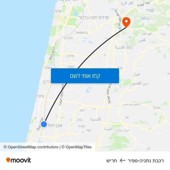 מפת רכבת נתניה-ספיר לחריש