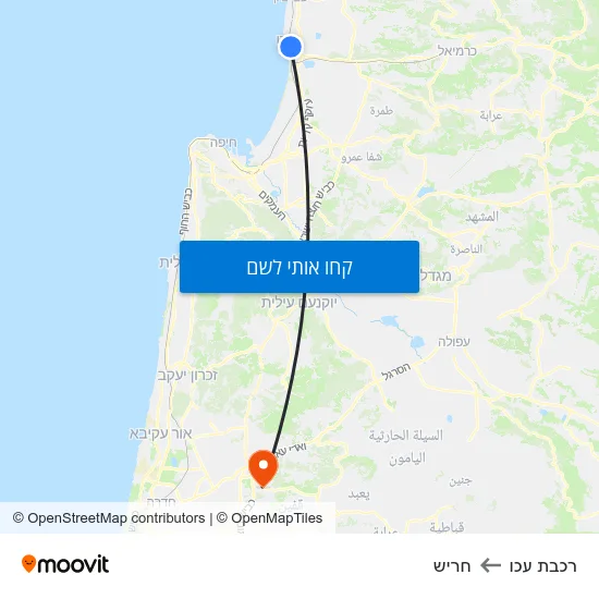 מפת רכבת עכו לחריש