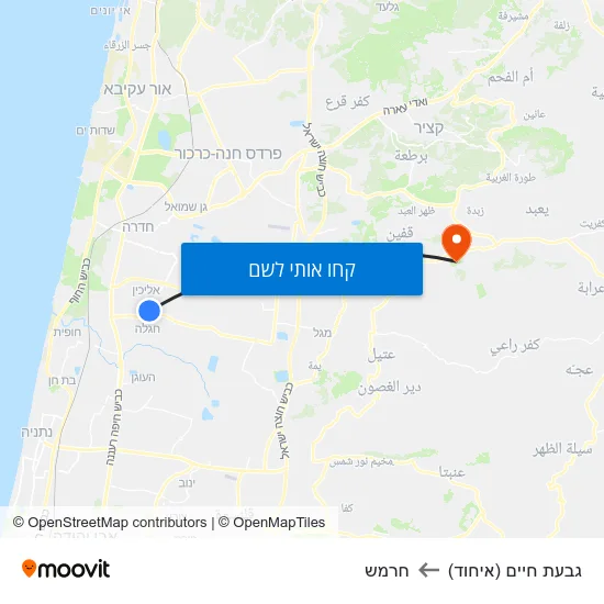 מפת גבעת חיים (איחוד) לחרמש