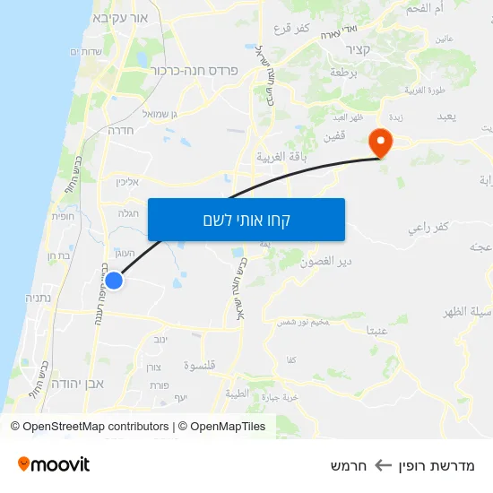 מפת מדרשת רופין לחרמש