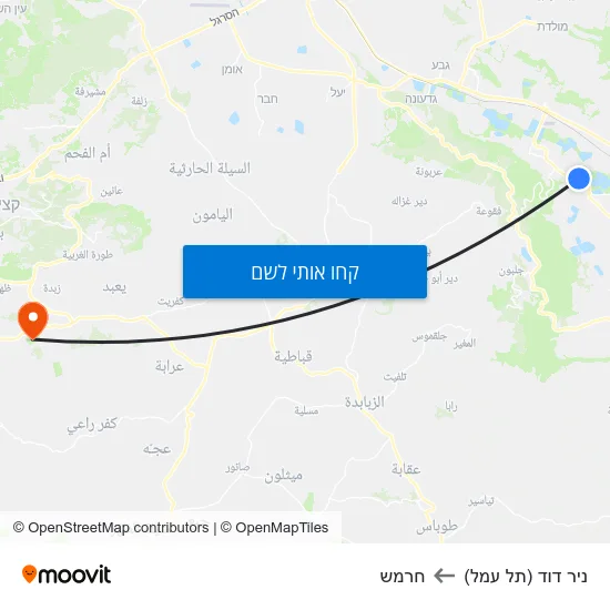 מפת ניר דוד (תל עמל) לחרמש