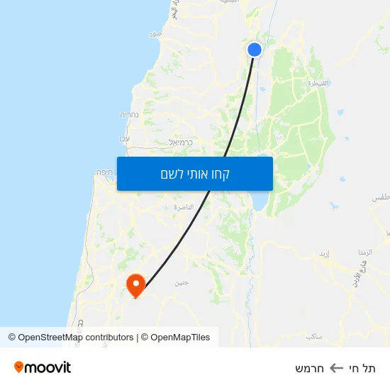 מפת תל חי לחרמש