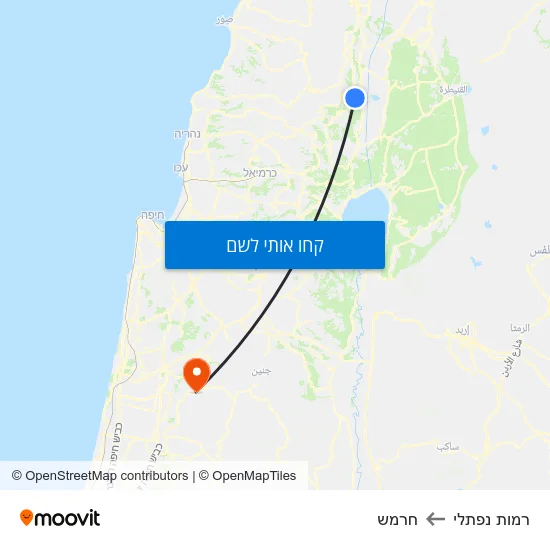 מפת רמות נפתלי לחרמש