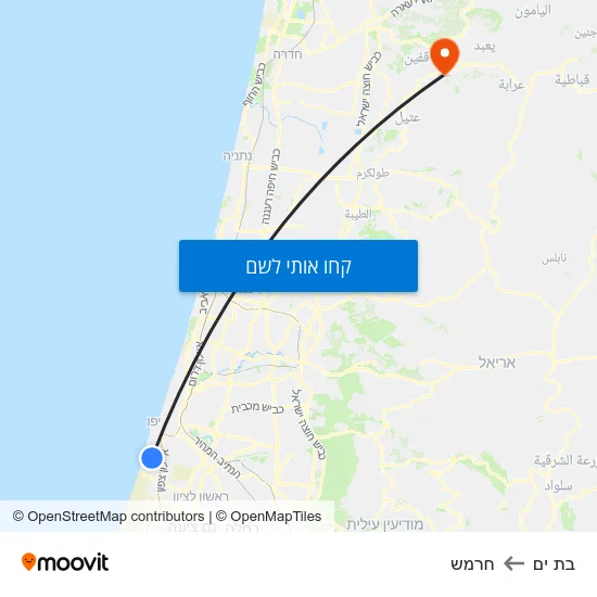 מפת בת ים לחרמש
