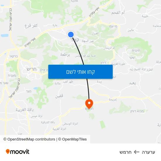 מפת ערערה לחרמש